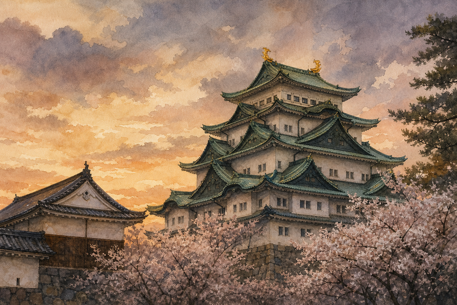 愛知県を象徴する風景イラスト