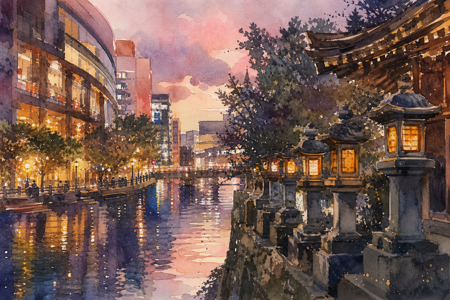 福岡県を象徴する風景イラスト
