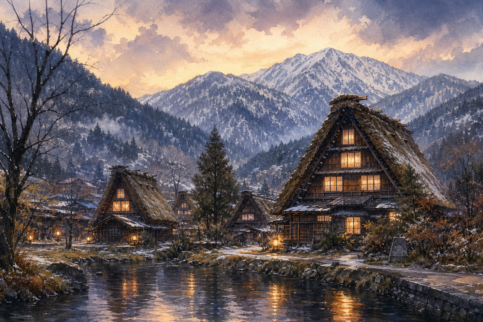 岐阜県を象徴する風景イラスト