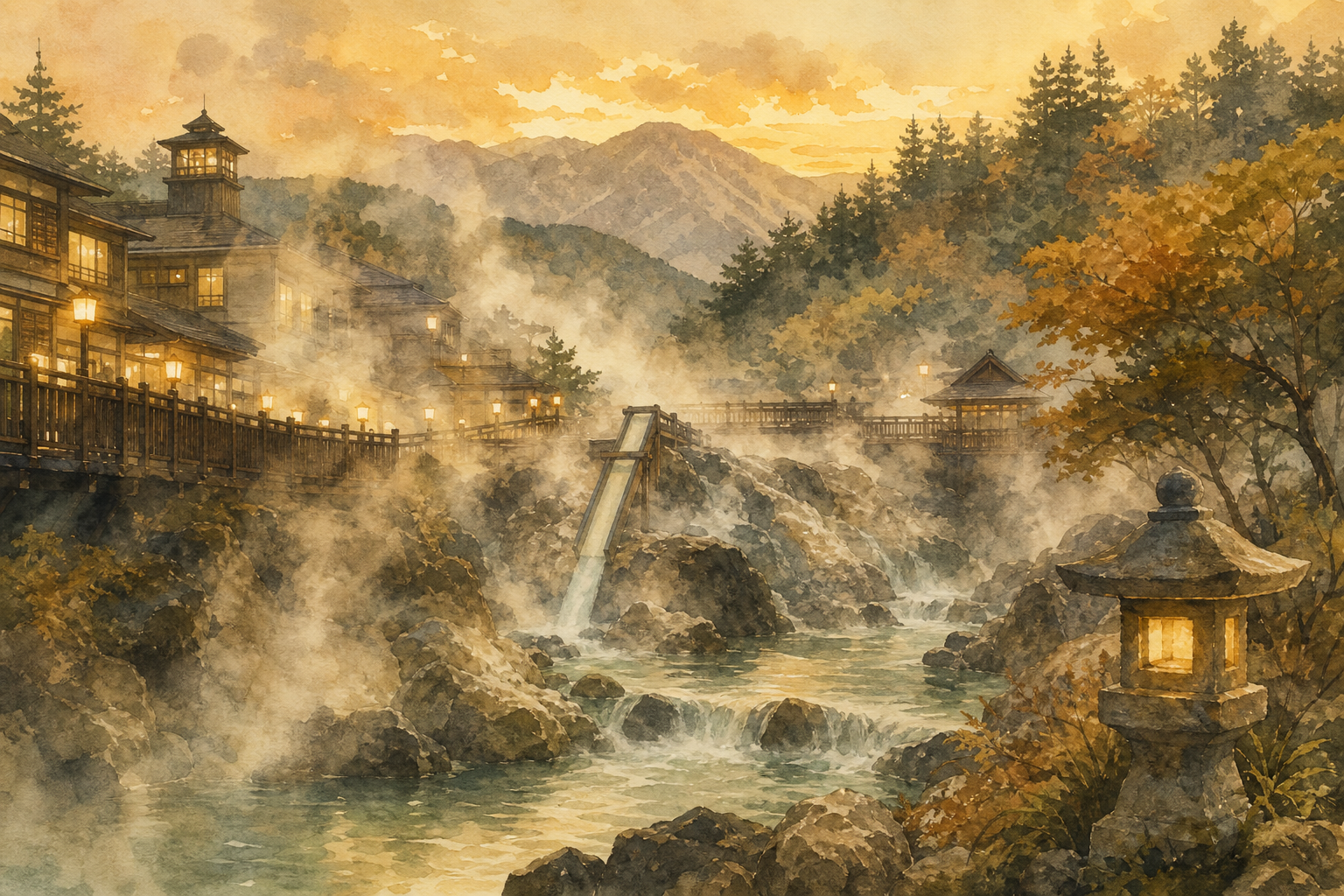 群馬県を象徴する風景イラスト