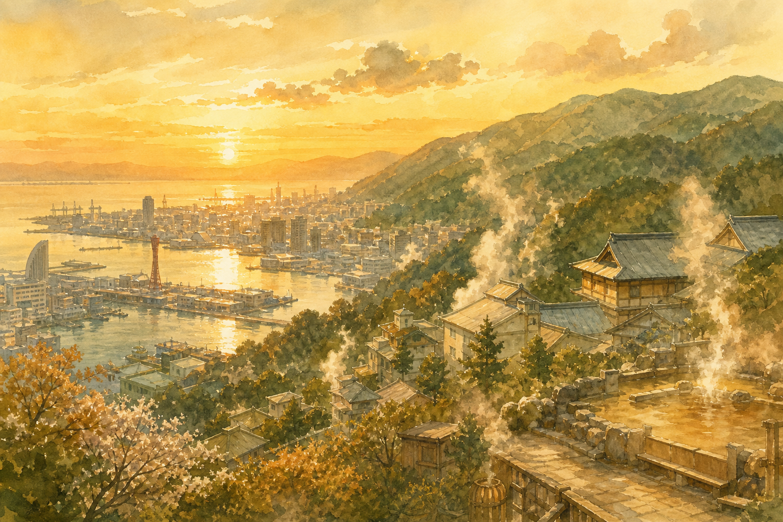 兵庫県を象徴する風景イラスト