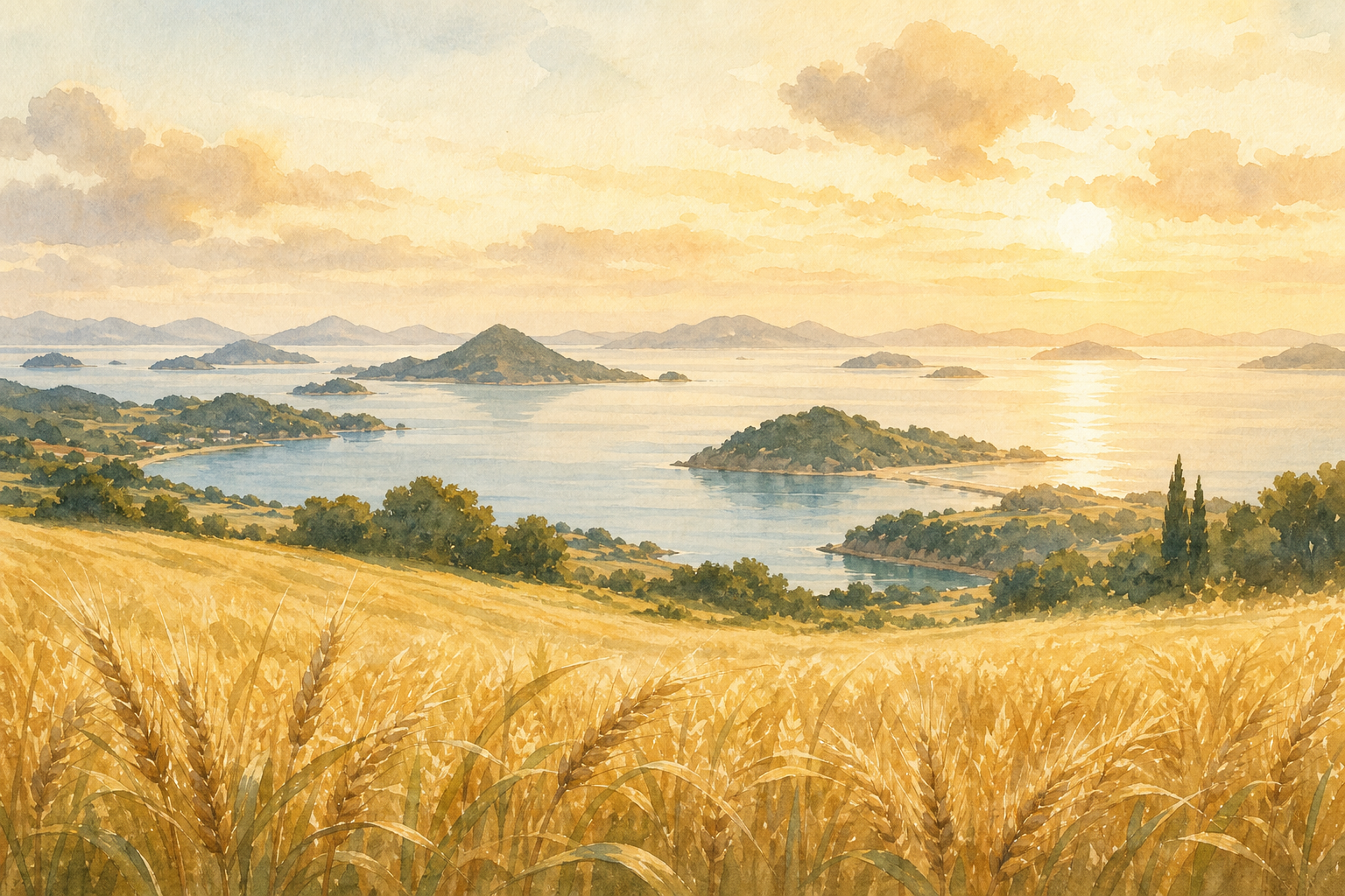 香川県を象徴する風景イラスト