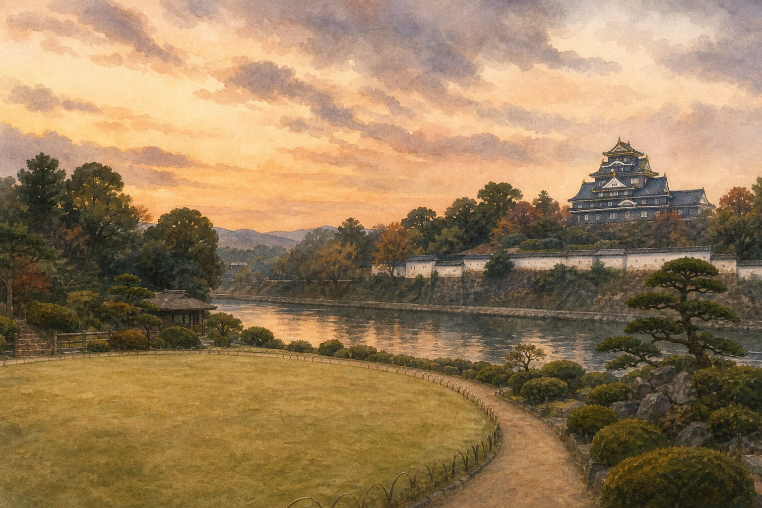 岡山県を象徴する風景イラスト