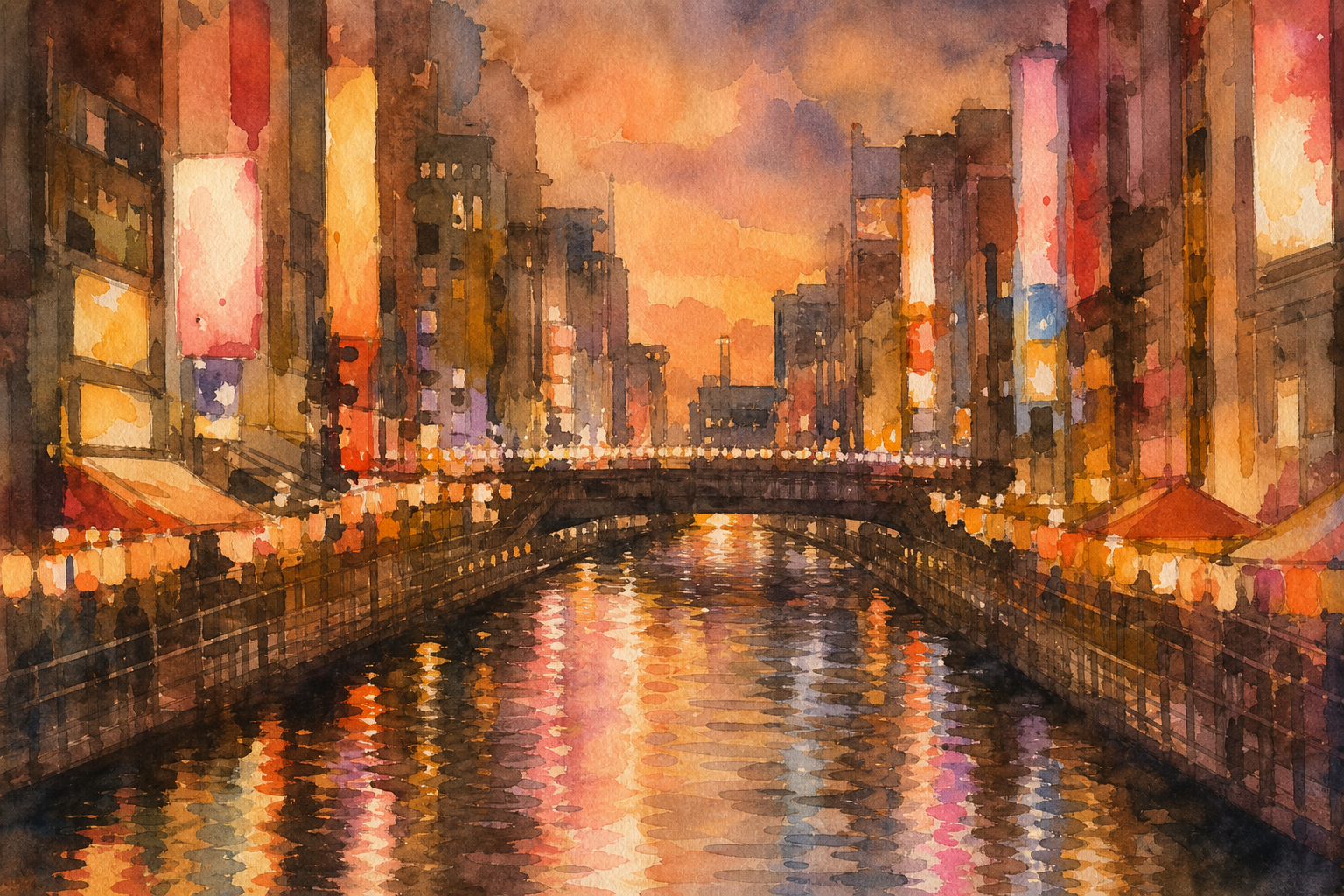 大阪府を象徴する風景イラスト