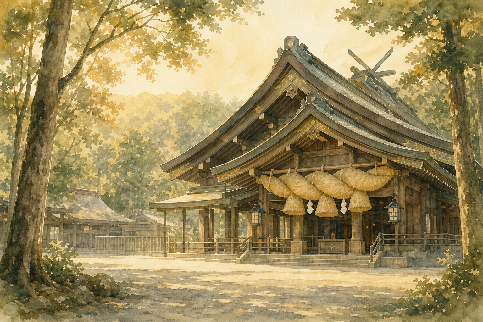 島根県を象徴する風景イラスト
