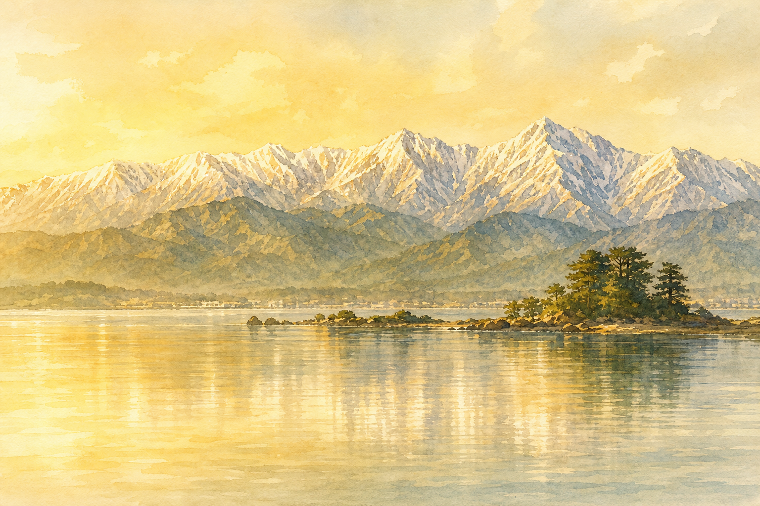 富山県を象徴する風景イラスト