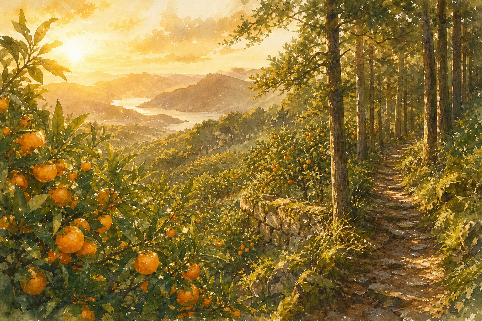 和歌山県を象徴する風景イラスト