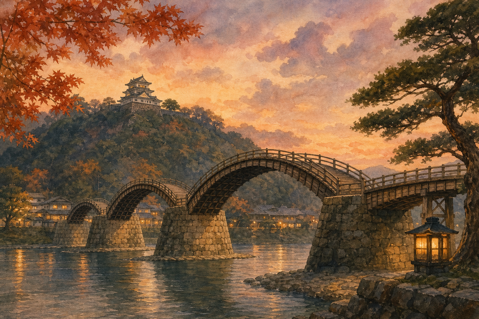 山口県を象徴する風景イラスト