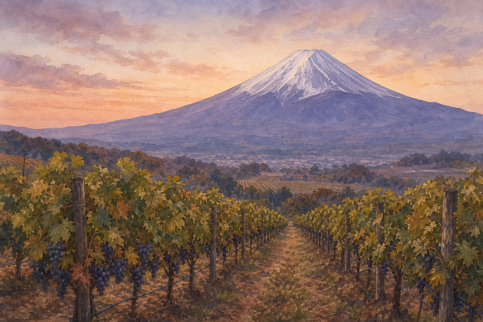 山梨県を象徴する風景イラスト